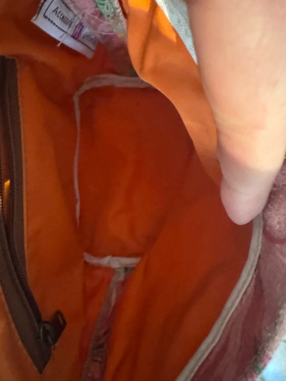 Tropical Floral Canvas Tote with Bamboo Handles - Pink & Orange - Picture 5 of 8